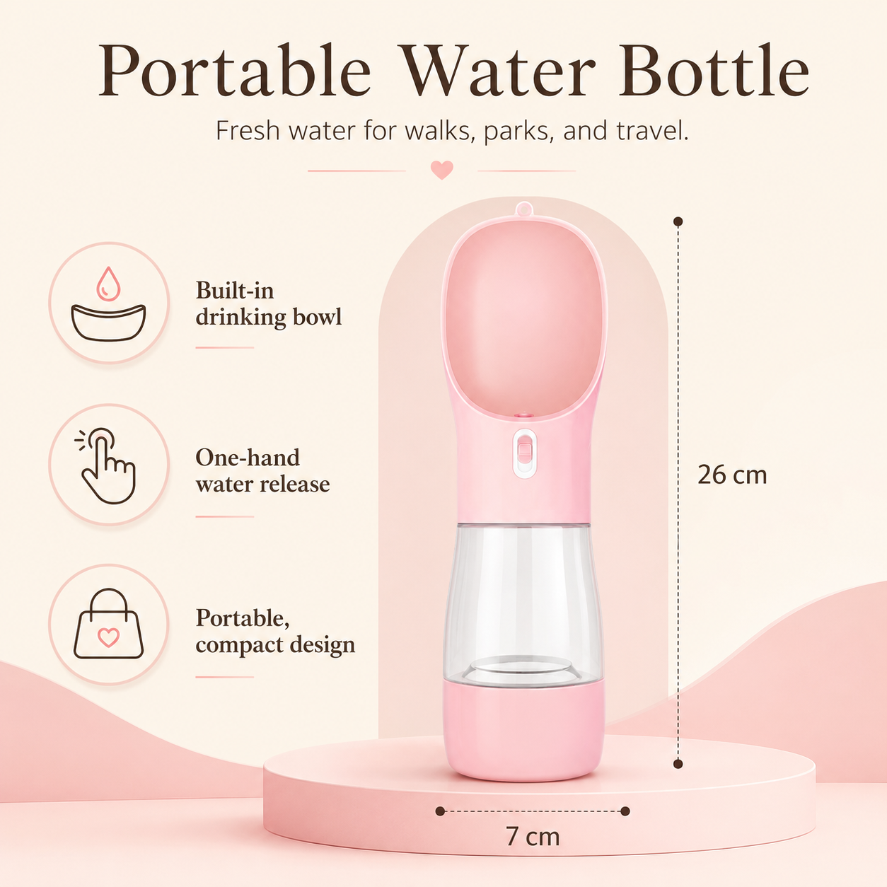 Veilloire HydrateGo™ Portable Dog Water Bottle