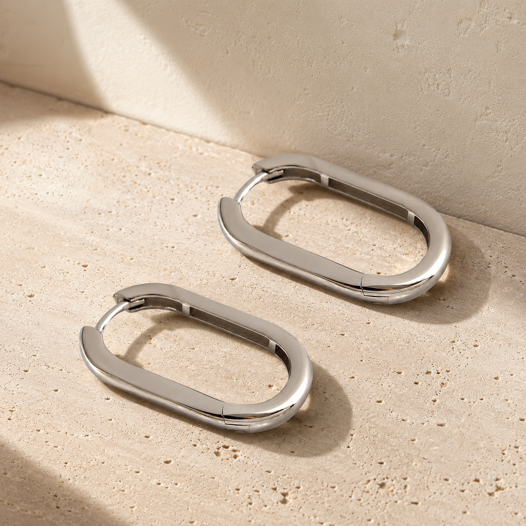 Ondine - Oval Hoop Earrings